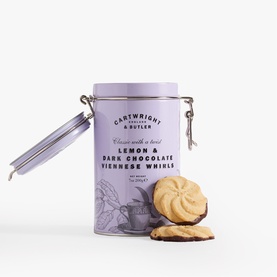 Lemon & Dark Chocolate Viennese Whirls in Tin 200g