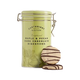 Maple & Pecan Dark Chocolate Digestives in Tin 200g
