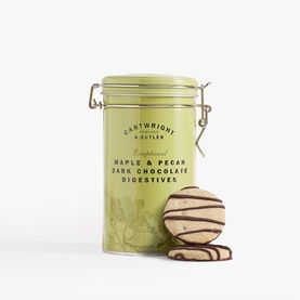 Maple & Pecan Dark Chocolate Digestives in Tin 200g