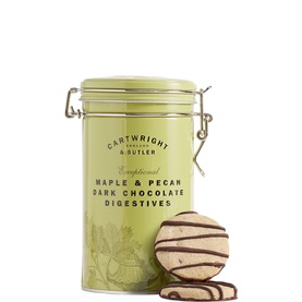 Maple & Pecan Dark Chocolate Digestives in Tin 200g