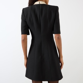 Bow Neck Scarf Mini Dress