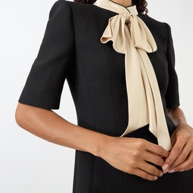 Bow Neck Scarf Mini Dress