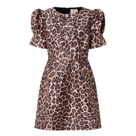 Arabella Embellished Leopard Print Mini Dress