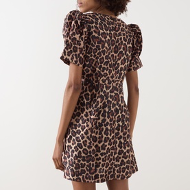 Arabella Embellished Leopard Print Mini Dress