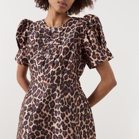 Arabella Embellished Leopard Print Mini Dress