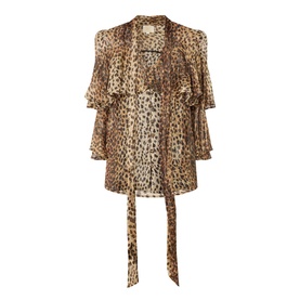 Bea Ruffle Leopard Print Blouse