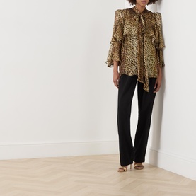Bea Ruffle Leopard Print Blouse