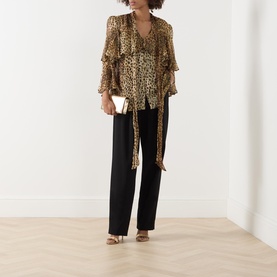 Bea Ruffle Leopard Print Blouse