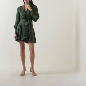 Silk Wrap Mini Dress