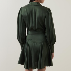 Silk Wrap Mini Dress