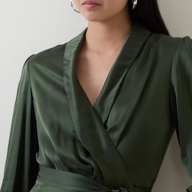 Silk Wrap Mini Dress