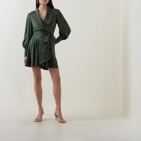 Silk Wrap Mini Dress