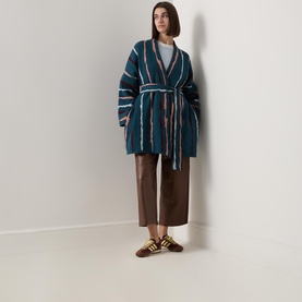 Graphic Belted Kimono