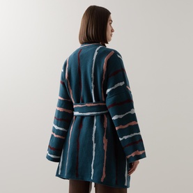 Graphic Belted Kimono