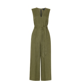 Belted Linen Jumpsuit