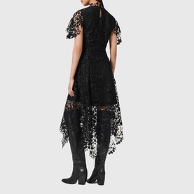 Saege Asymmetric Lace Flared Dress