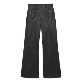 Priya Leather High-Rise Flared Trousers