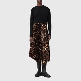 Jax Pardus Leopard Asymmetric Two-in-One Dress