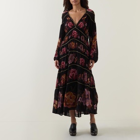 Chenille Floral Painted Dress