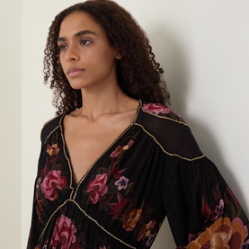 Chenille Floral Painted Dress