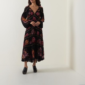 Chenille Floral Painted Dress