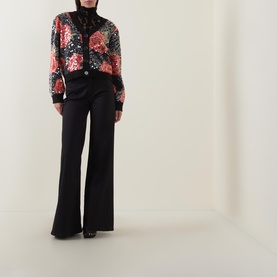 Latin Rose Sequin-Embellished Cardigan