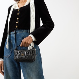 Matelass&eacute; Nappa Leather Pouch Bag