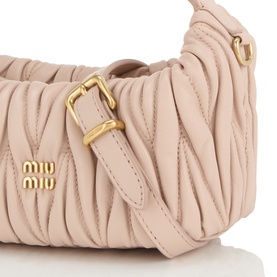 Matelass&eacute; Nappa Leather Pouch Bag