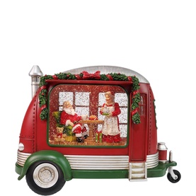 Musical Santa's Camper Figurine