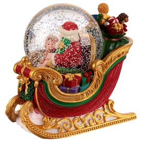 Musical Christmas Sleigh Automatic Snow Globe