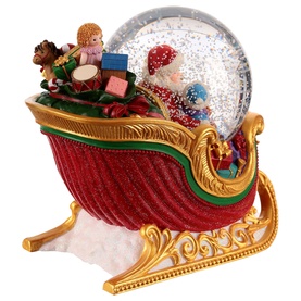 Musical Christmas Sleigh Automatic Snow Globe