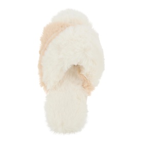 Faux Fur Cross Slider Slippers