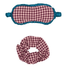 Gingham Eye Mask & Scrunchie Gift Set