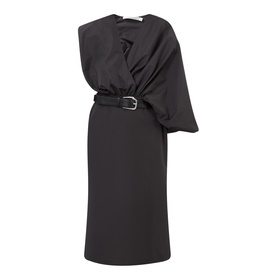 Swaddled Leather Belted Dress
