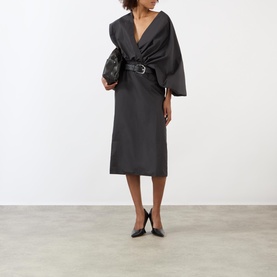 Swaddled Leather Belted Dress