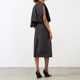 Swaddled Leather Belted Dress