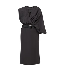 Swaddled Leather Belted Dress