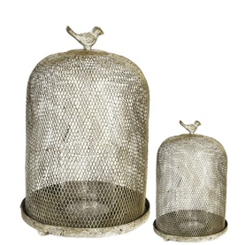 Vintage Bell Jar Candleholder Two-Piece Set
