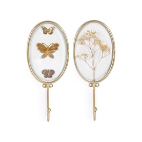 Floral Butterfly Two-Piece Wall Hook Set