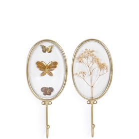 Floral Butterfly Two-Piece Wall Hook Set