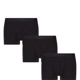 Hugo Boss Black Boxers 3-Pack with branded elasticated waistband, cotton-blend fabric, classic trunk style