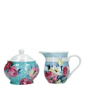 Clovelly Porcelain Sugar Bowl and Creamer Set