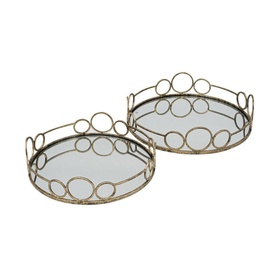 Remy Mirrored Tray, Set of Two