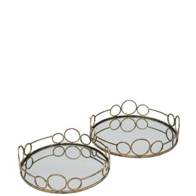 Remy Mirrored Tray, Set of Two