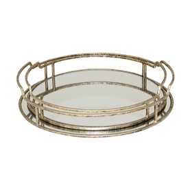 Drina Mirrored Tray, Set of Two
