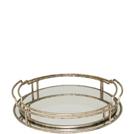Drina Mirrored Tray, Set of Two