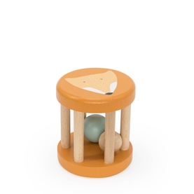 Mr. Fox Wooden Rolling Rattle