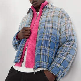 Flannel Plaid Zip Overshirt