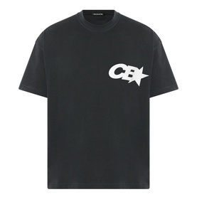Cole Buxton T-Shirt in Vintage Black, relaxed fit with white CB star logo print on left chest, crew neck, short sleeves