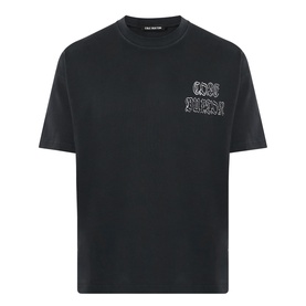 Cole Buxton Sportswear Letter Logo T-Shirt in Vintage Black with chest logo print, dropped shoulders, and short sleeves
